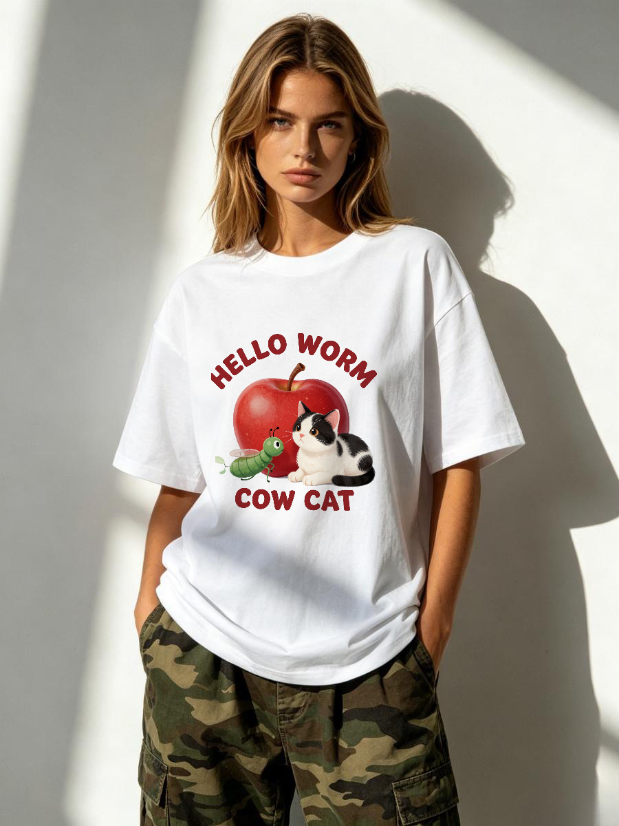 Women Formal Wear Korean - Rosa T-Shirt für Damen Y2K Übergroß