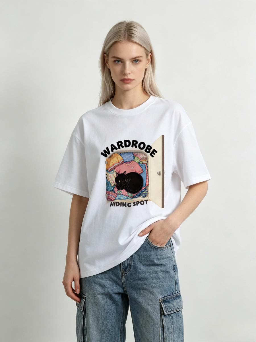 Women Formal Wear Korean - Damen T-Shirt aus Baumwolle, Oversize Y2K