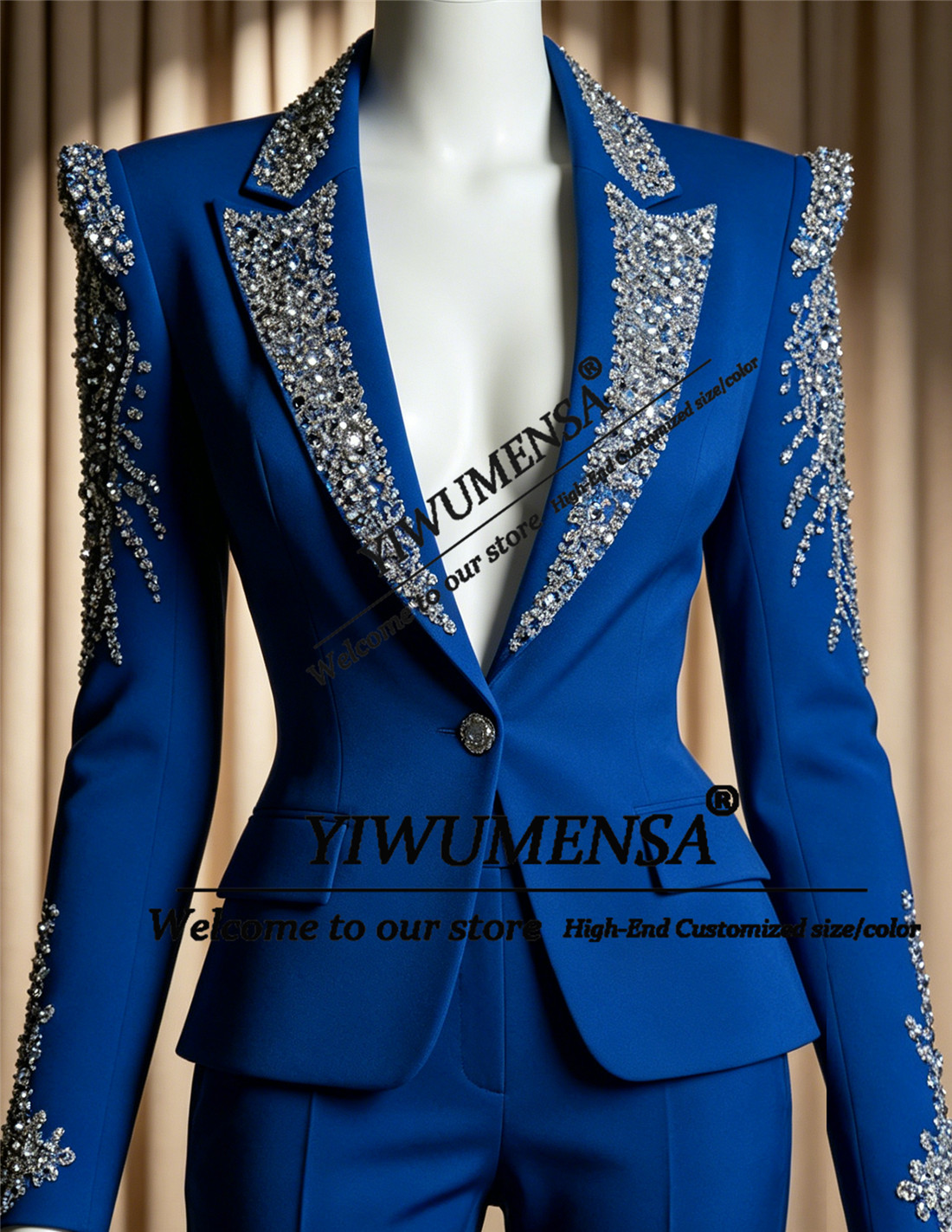Women Formal Wear Blazer Set - Luxuriöse Damenanzüge 2-teilige Sets mit Kristallen