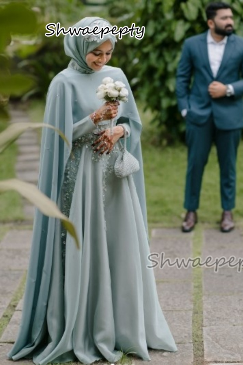 Women Formal Wear Dubai - Elegantes muslimisches Abendkleid mit Umhang, arabischer