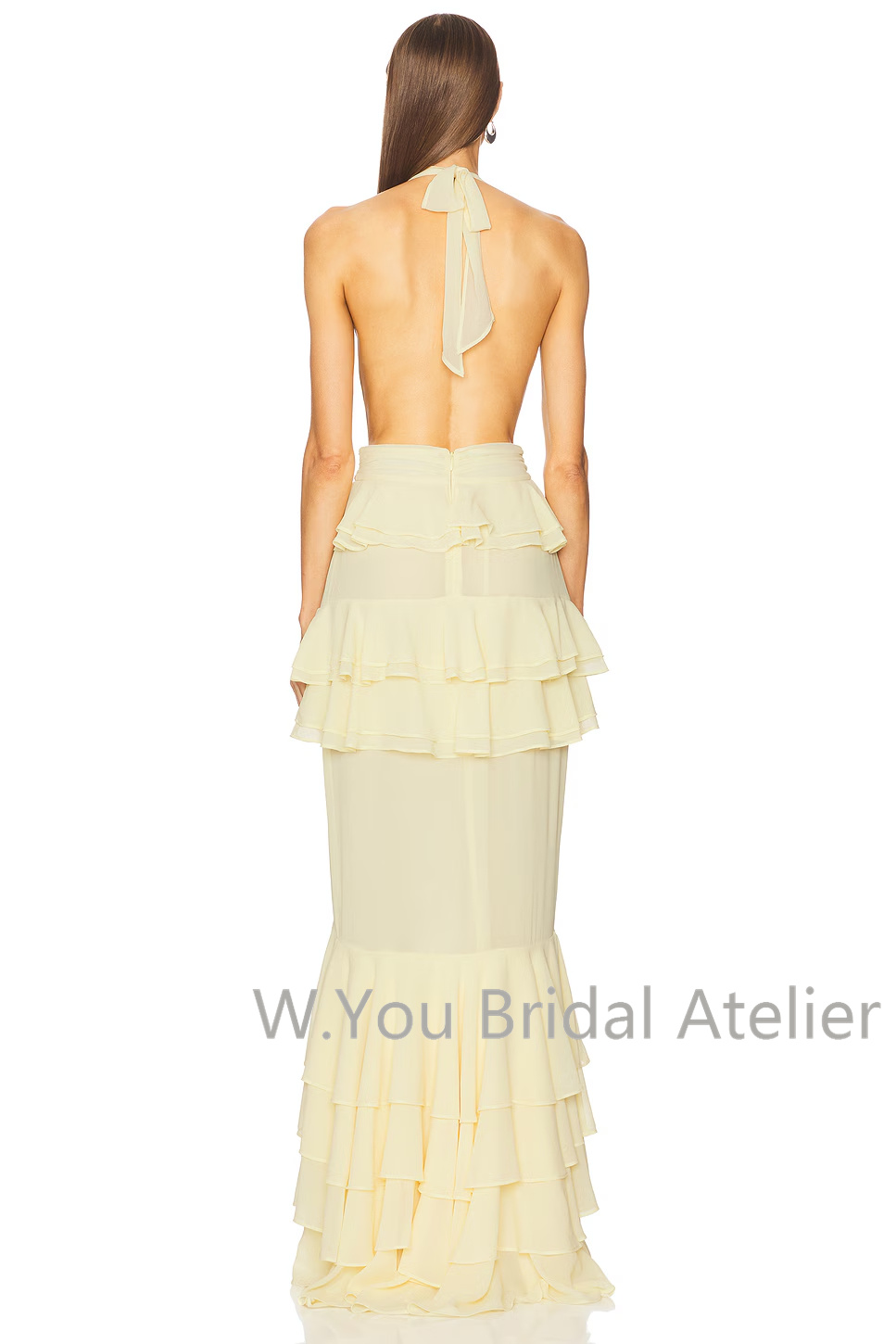 Women'S Formal Wear For Wedding Guest - Abendkleider mit Tiefem V-Ausschnitt, Neckholder, Frontschlitz