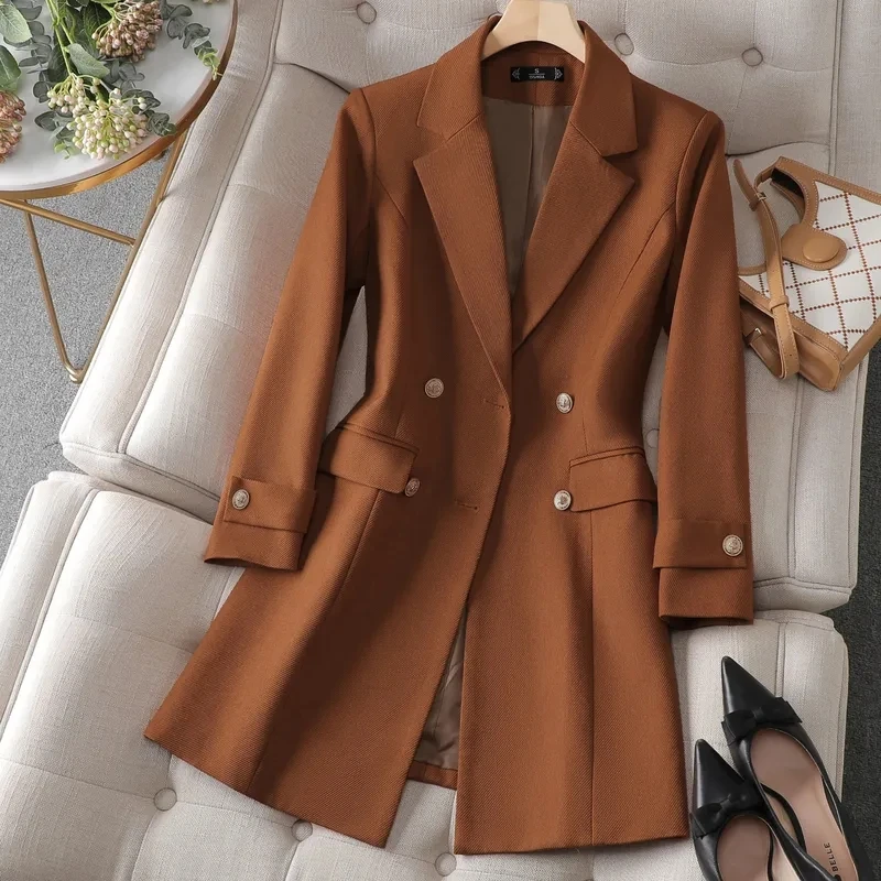 Women Formal Wear With Blazer - Herbst Winter Jacke Frauen Lange Blazer