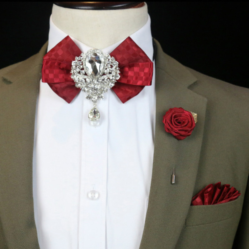 Women Formal Wear Korean - Männer Hochzeit Strass Fliege Brosche koreanische