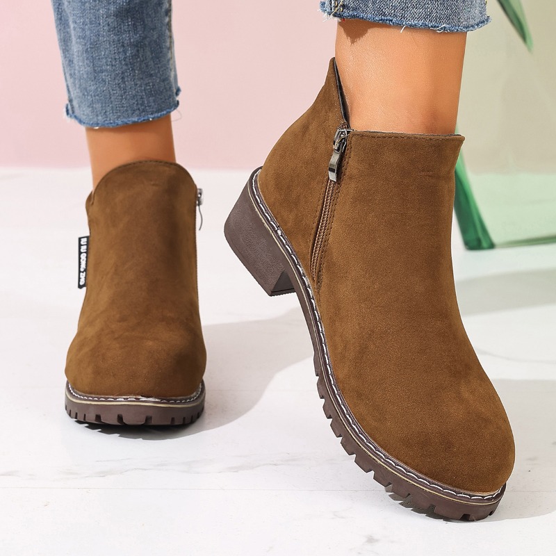 Women Formal Wear Shoes - Frauen Herbst Winter Stiefeletten Seitlichem Reißverschluss
