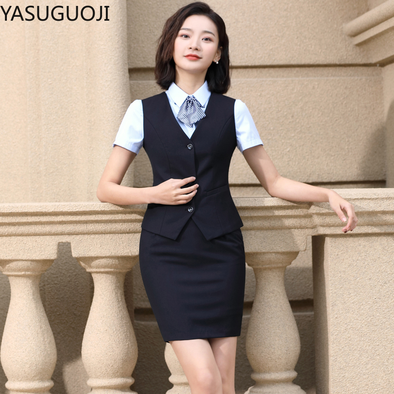 Women Formal Wear For Plus Size - YASUGUOJI Elegante Mode Frauen Weste Arbeit