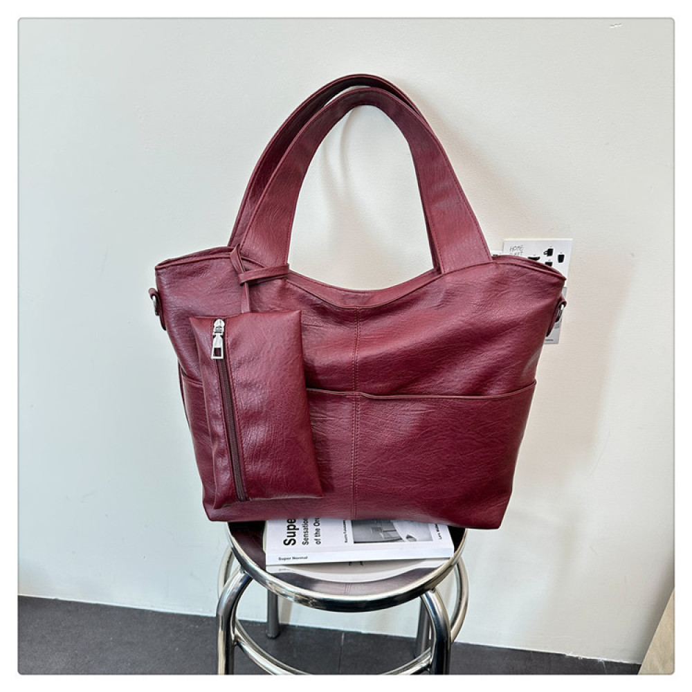 Structured Handbag Work - Weiche Kunstleder-Tragetasche mit großer Kapazität, Damen-Schulterhandtasche,