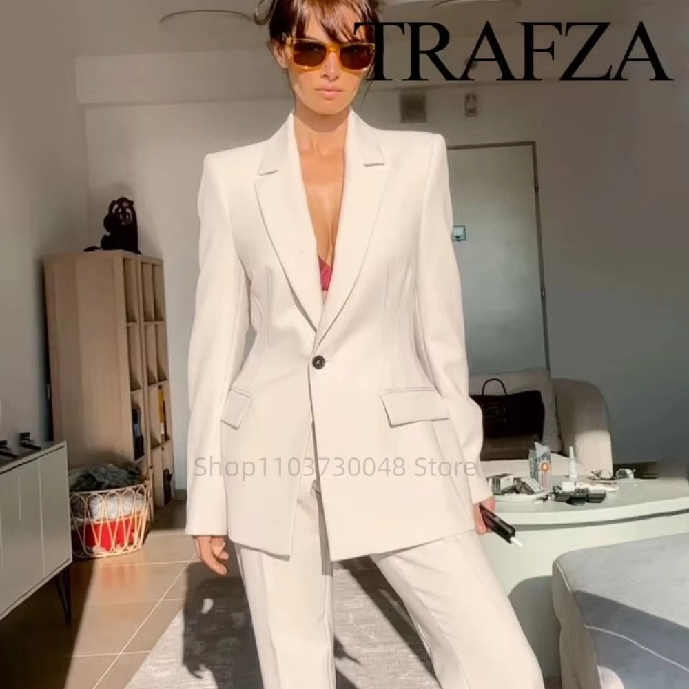 Women Formal Wear Blazer Set - Modischer Büro-Damenanzug Blazer und Hose Formeller