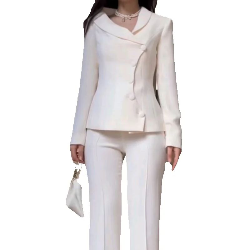 Weiße Damen-Anzüge, 2-teilig,  – Women Formal Wear Blazer Set Bewertung und Preis