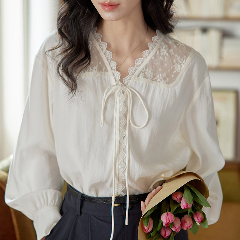Langarmhemden für Damen, Satin – Women Formal Wear Korean Bewertung und Preis
