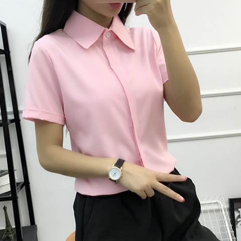 Weißes, lockeres Kurzarmhemd f – Women Formal Wear Korean Bewertung und Preis