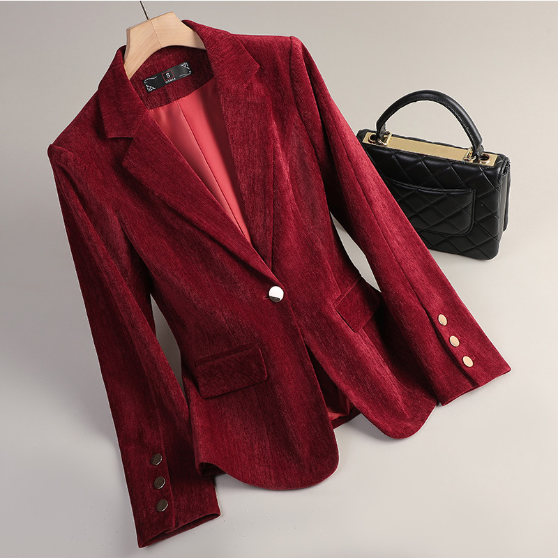 Gelbgoldener Samt-Blazer für D – Women Formal Wear With Blazer Bewertung und Preis