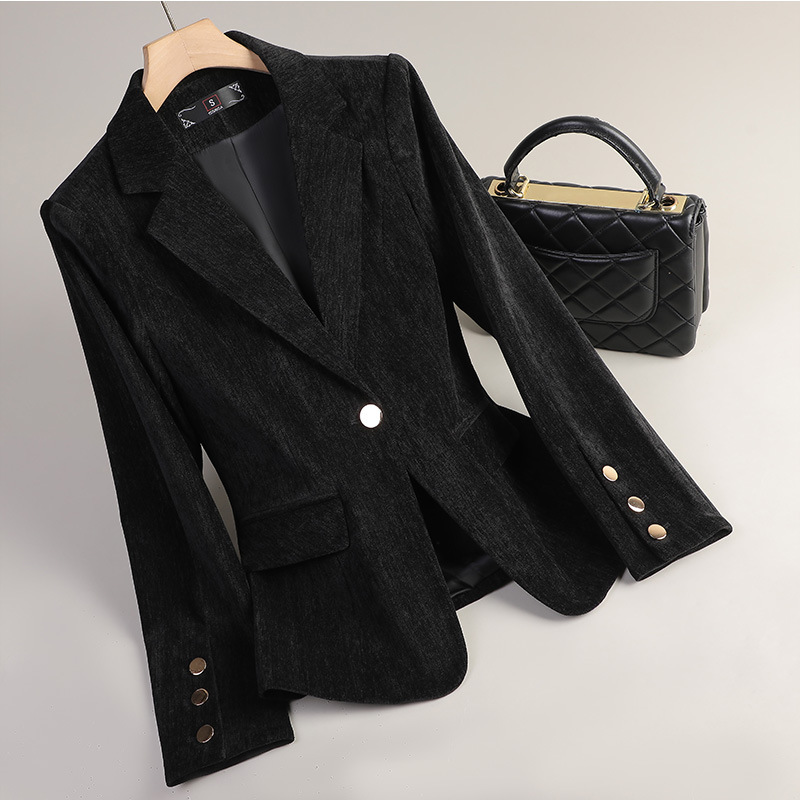 Gelbgoldener Samt-Blazer für D – Women Formal Wear With Blazer Bewertung und Preis