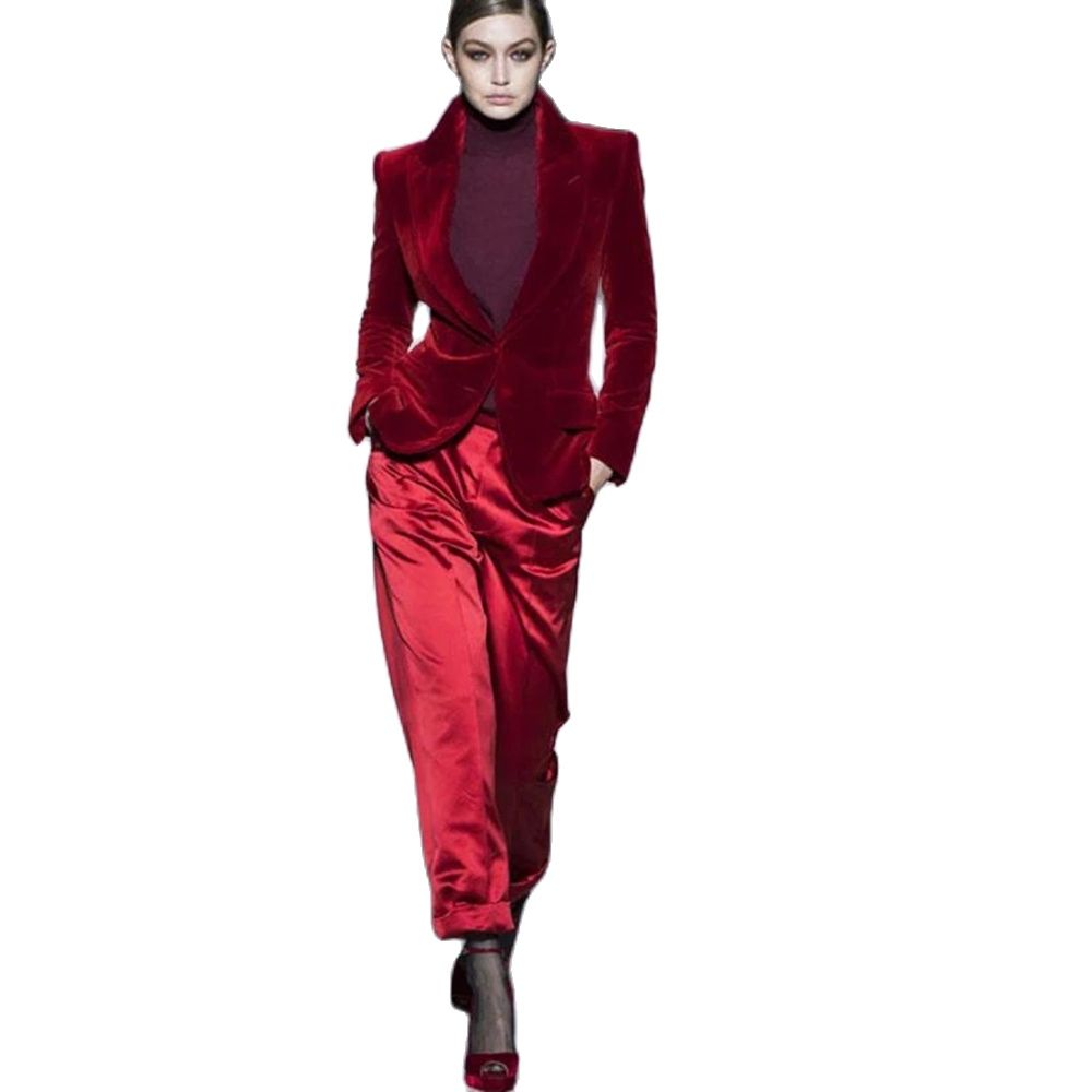 Frauen Hose Anzüge Wein Rot Sa – Women Formal Wear With Blazer Bewertung und Preis