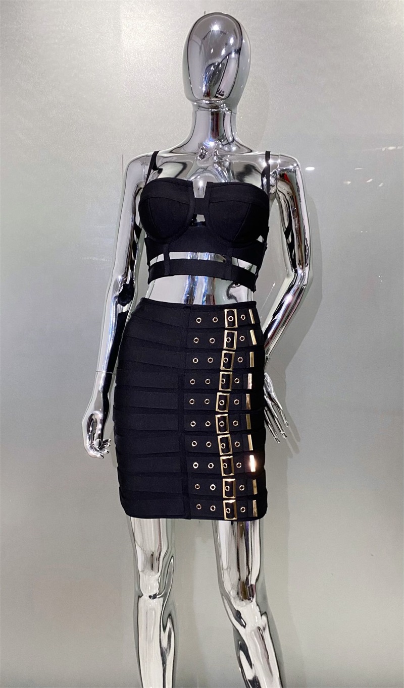 Schwarz-weißes Bandage-Abschlu – Women'S Formal Evening Wear Tops Bewertung und Preis